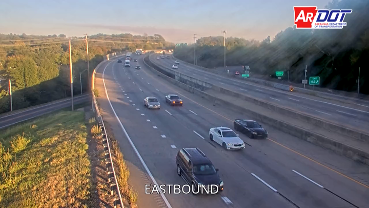 I-40 & MacArthur Dr. (Exit 152B) traffic camera, view east, North Little Rock, Arkansas