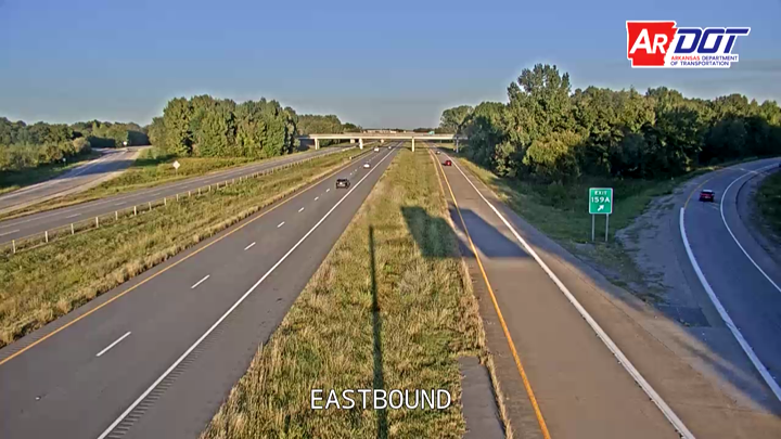 I-40 & Exit 159 traffic camera, view east, North Little Rock, Arkansas