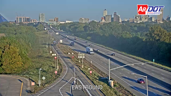 I-40 & WB Weigh Station traffic camera, view east, West Memphis, Arkansas