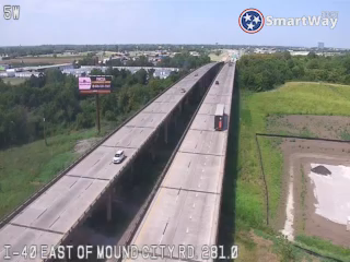 I-40 & Mound City Rd. (Exit 281) traffic camera, view east, West Memphis, Arkansas