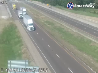 I-40 & State Hwy. 118 (Exit 275) traffic camera, view west, West Memphis, Arkansas