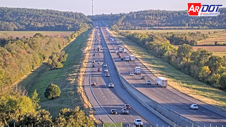 I-40 & Mile Marker 138 traffic camera, view east, Mayflower, Arkansas
